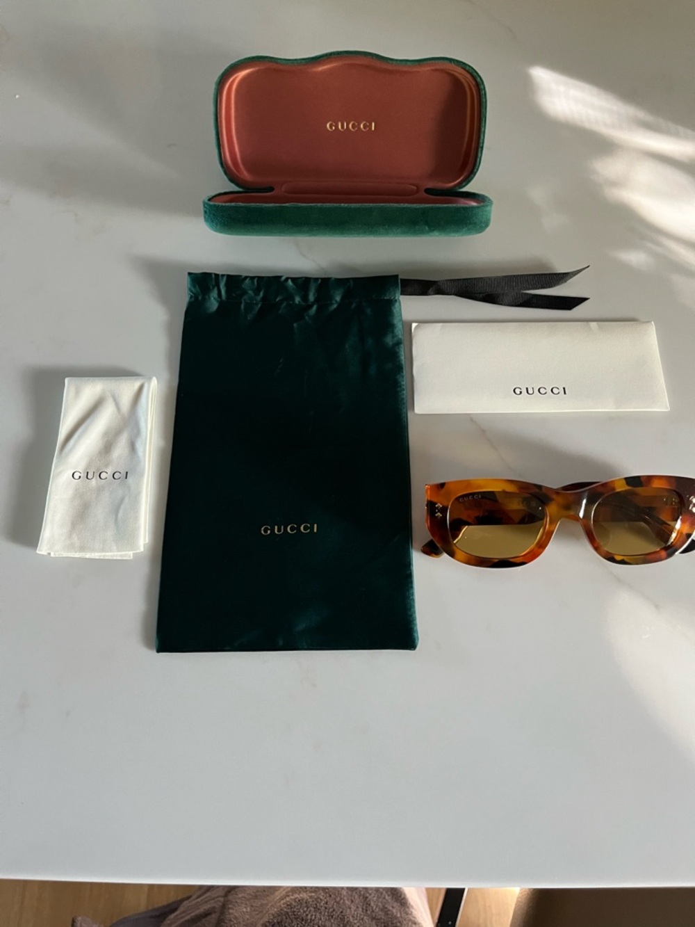 Gucci Women’s Tortoiseshell Sunglasses - Brown Lenses. GG1215S Havana Brown OS - Picture 3 of 6